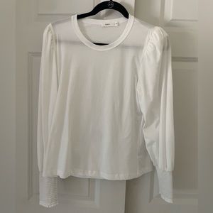 White ALC Karter Long Puff Sleeve T-Shirt